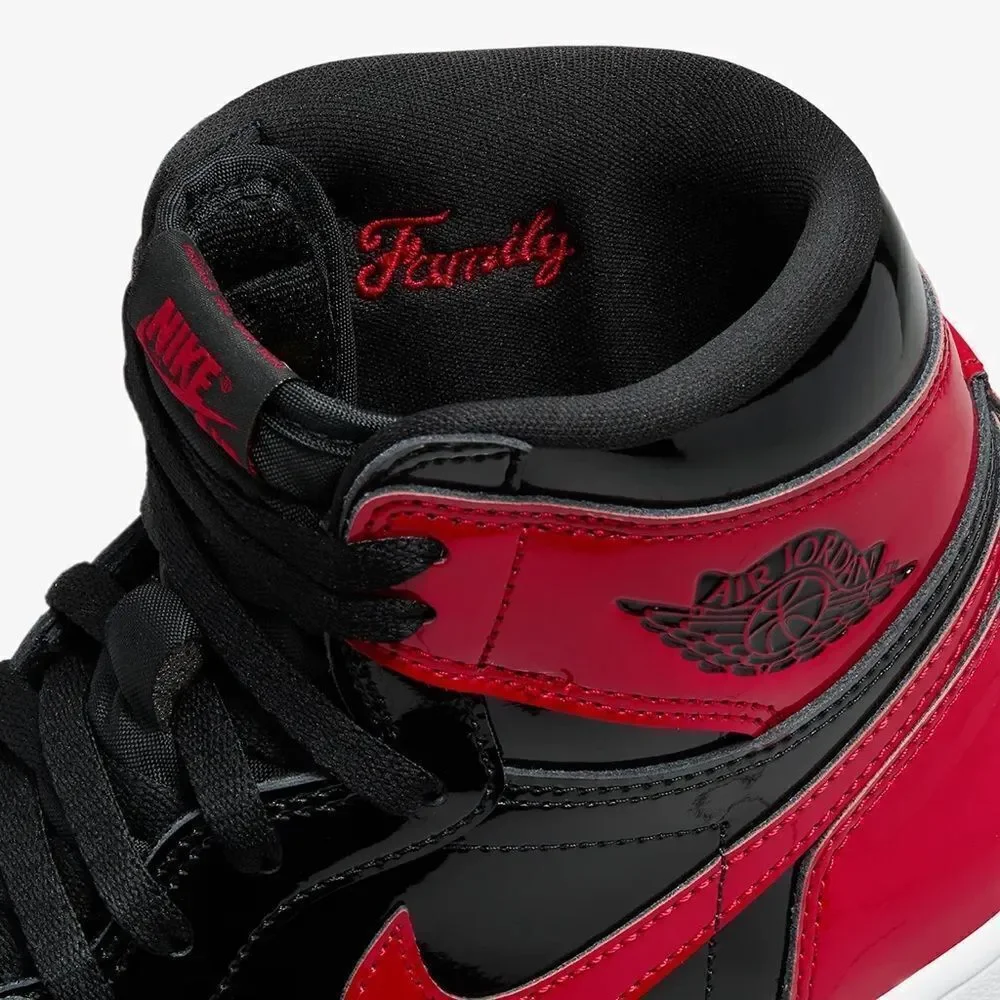 Nike Air Jordan 1 Retro High Patent Leather Bred Black Red Size 14 555088-063
